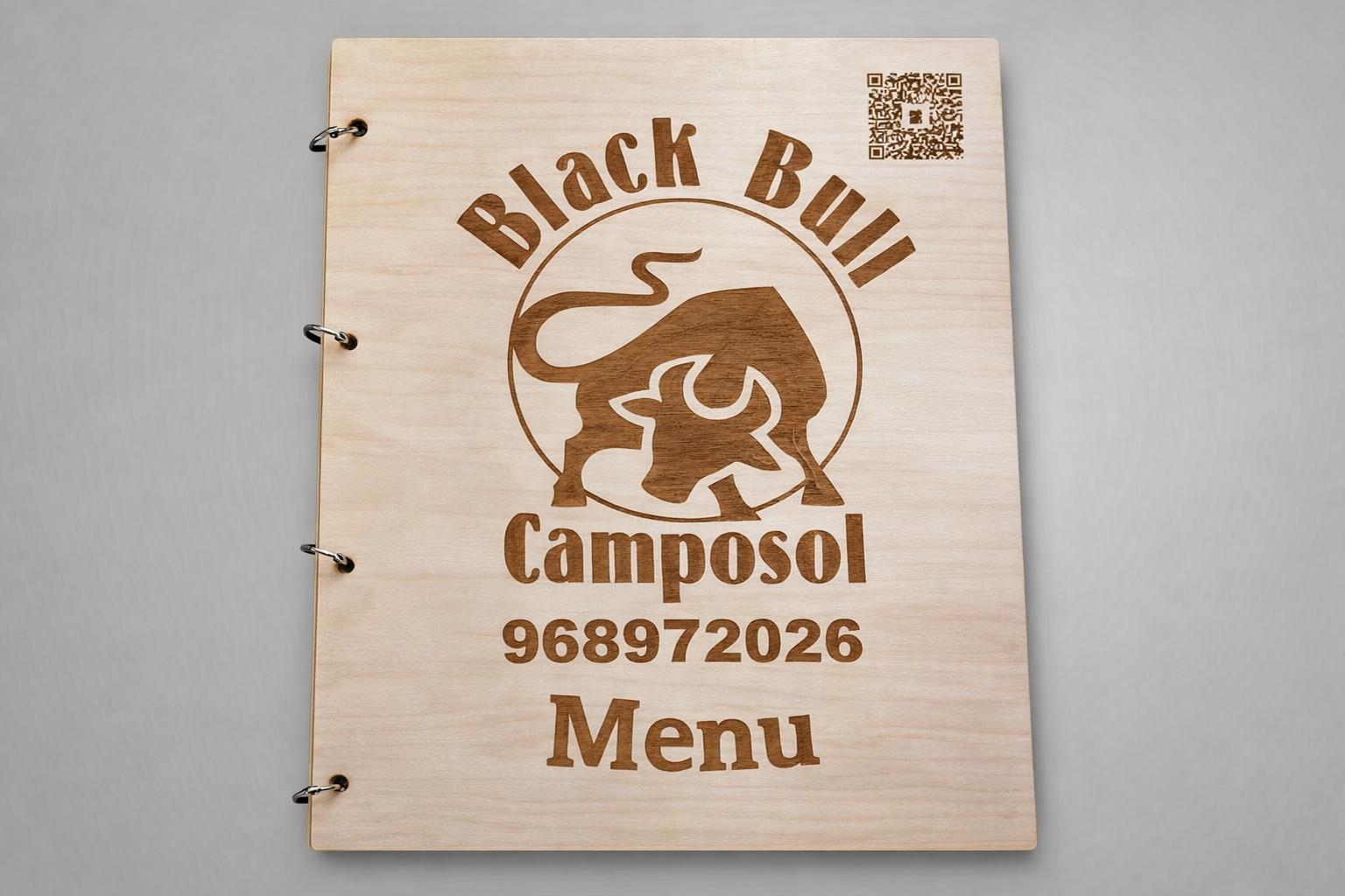 Menus A4 Custom Made - Wooden fold out menus with your personalized design